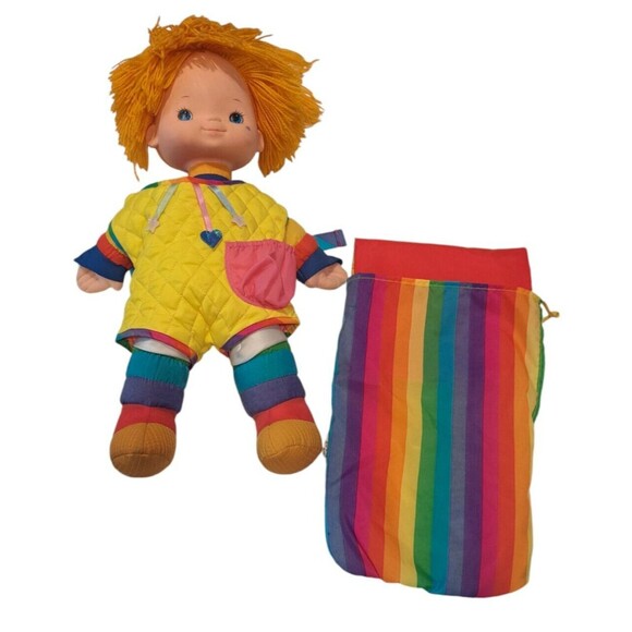 VTG 1983 Rainbow Brite Doll Large 17" Mattel Hallmark & Sleeping Bag  RARE - Picture 1 of 16